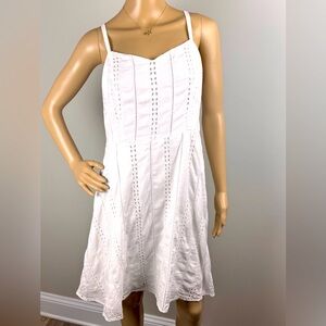 Old Navy Women Sleeveless Eyelet‎ Cami Fit & Flare Dress Size Large White